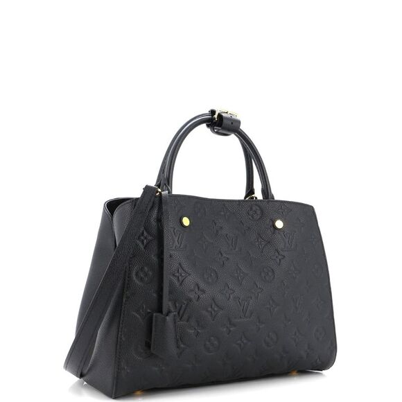 Louis Vuitton Montaigne Handbag Monogram Empreinte Leather MM Black - Picture 2 of 7
